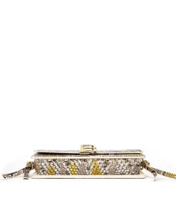 Brandon Blackwood Shoulder Bags>Nia Bag Yellow Spotted Snakeskin