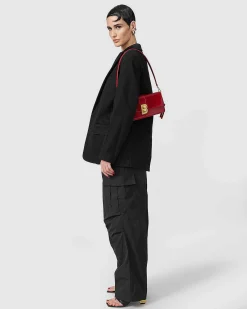 Brandon Blackwood Shoulder Bags>Nia Bag Red Oil Leather