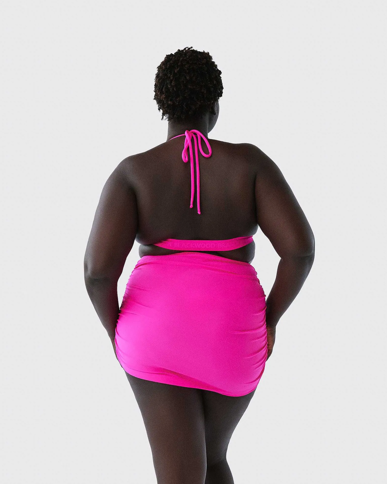 Brandon Blackwood Bottoms>Ruched Swim Skirt Hot Pink