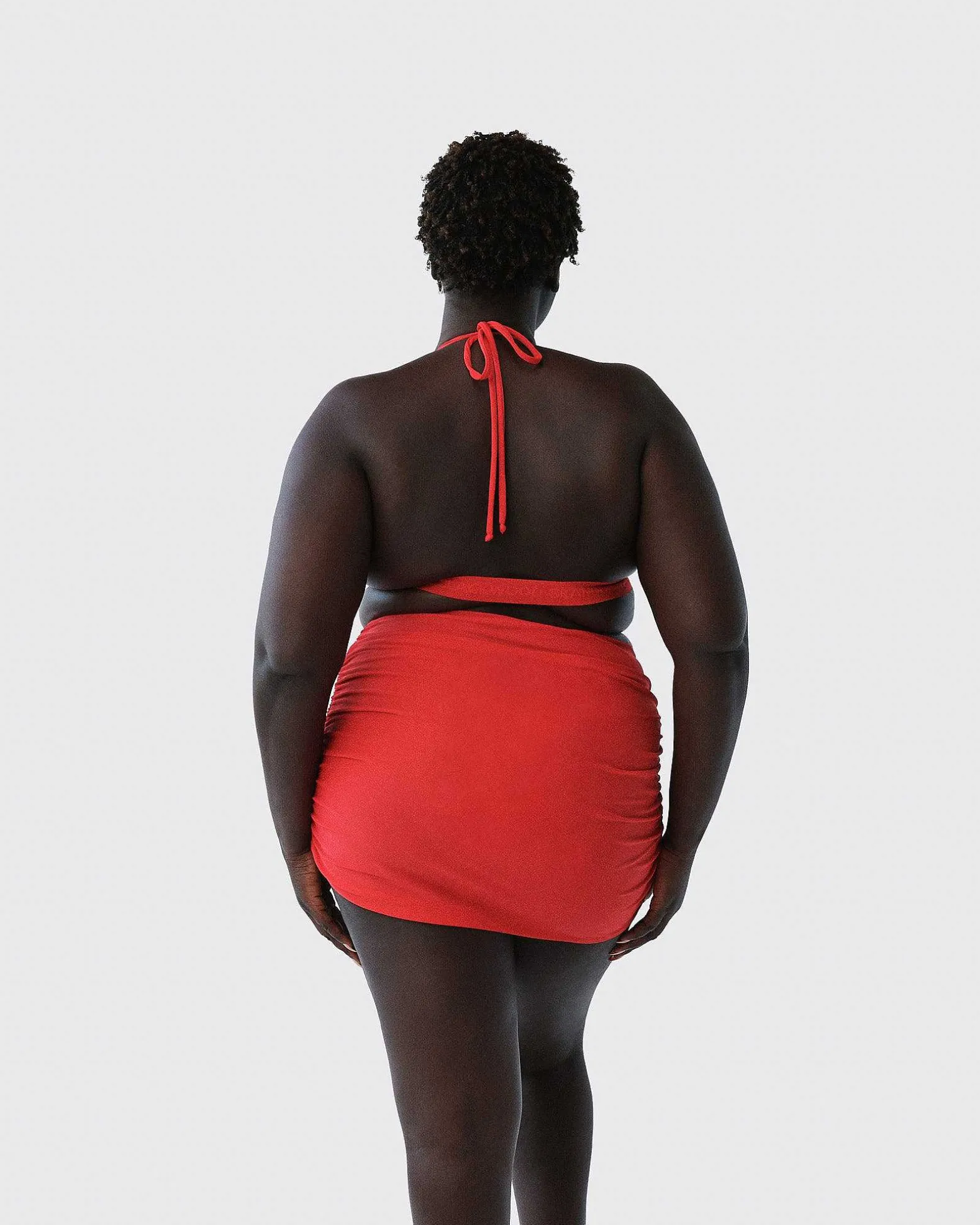 Brandon Blackwood Bottoms>Ruched Swim Skirt Red