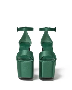 Brandon Blackwood Platforms>Sali Pump Forest Green Satin