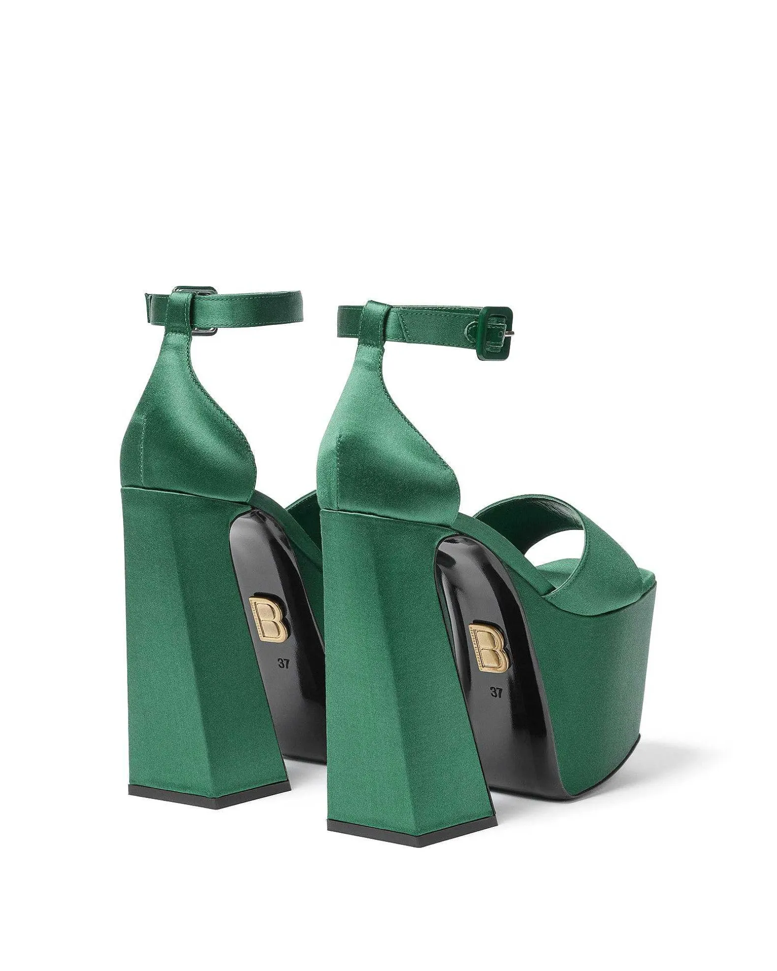 Brandon Blackwood Platforms>Sali Pump Forest Green Satin