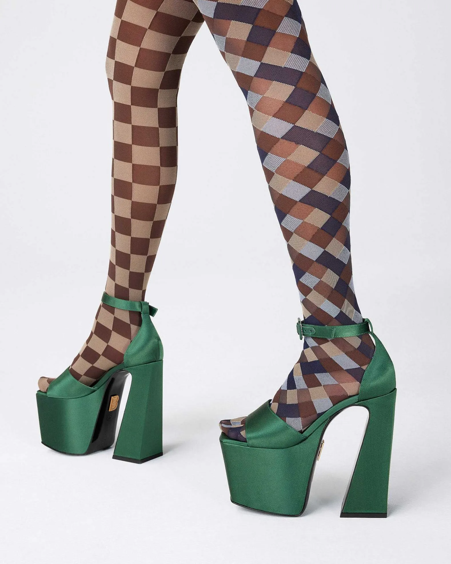 Brandon Blackwood Platforms>Sali Pump Forest Green Satin