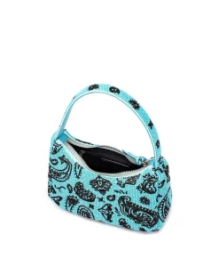 Brandon Blackwood Shoulder Bags>Syl Bag Blue Beaded Bandana