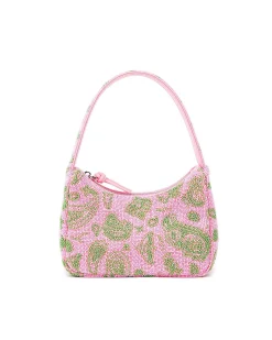Brandon Blackwood Shoulder Bags>Syl Bag Pink Beaded Bandana