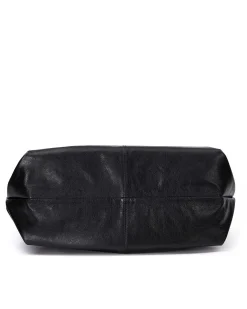 Brandon Blackwood Crossbody Bags>Sylvia Bag Black Cracked Leather