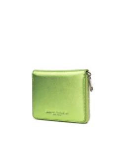 Brandon Blackwood Wallets>Tristan Wallet Metallic Green Leather