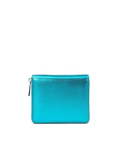 Brandon Blackwood Wallets>Tristan Wallet Metallic Blue Leather