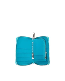 Brandon Blackwood Wallets>Tristan Wallet Metallic Blue Leather