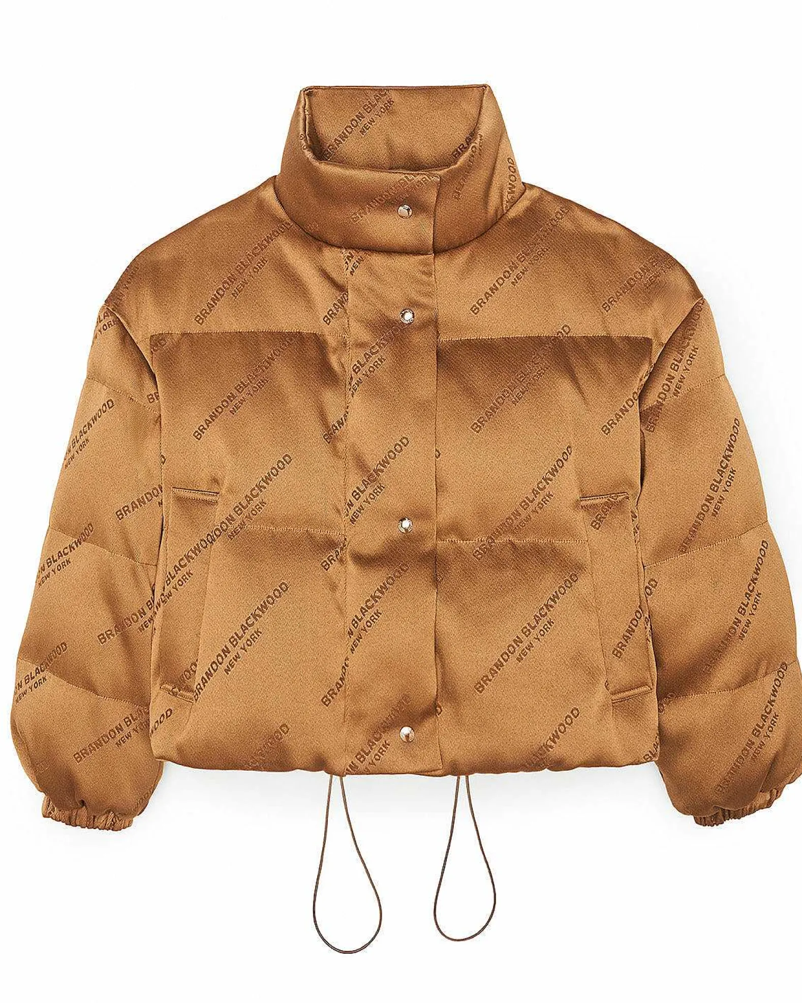 Brandon Blackwood Outerwear>Twill Logo Puffer Camel