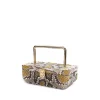 Brandon Blackwood Top Handle Bags>Vanity Purse | 24K Gold Plated Hardware Yellow Spotted Snakeskin