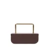 Brandon Blackwood Top Handle Bags>Vanity Purse | 24K Gold Plated Hardware Brown Leather