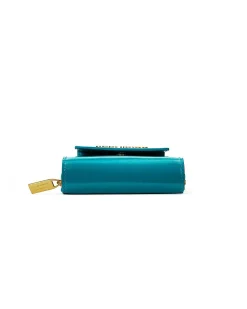 Brandon Blackwood Wallets>Wooster Wallet Blue Oil Leather